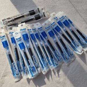 NEW Pentel Refill Ink (0.7mm) Medium Line, Blue Ink - LRP7-C & 2 Black refills